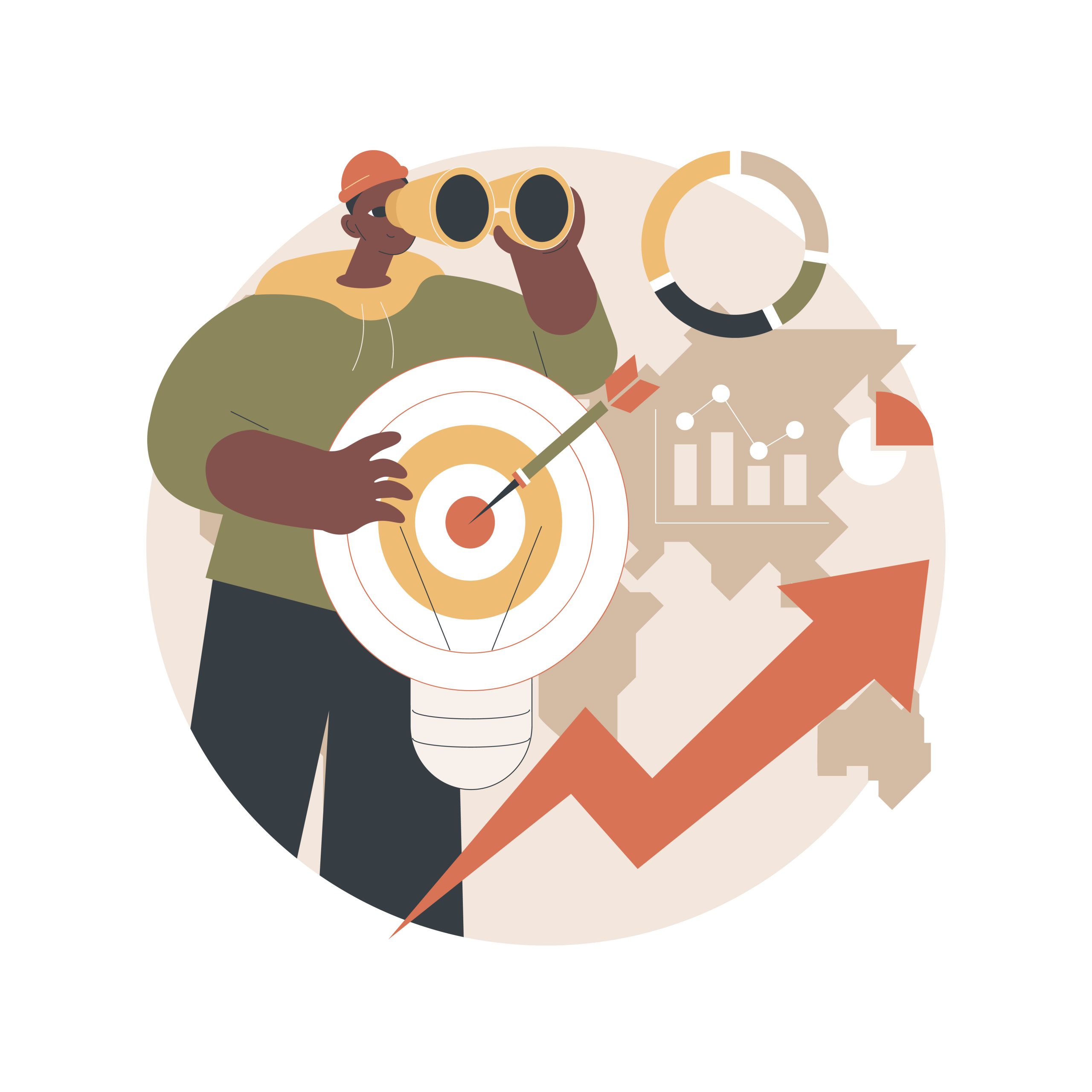 Business trend abstract concept vector illustration. Visi Misi